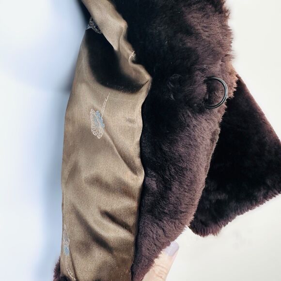 Hammel's Beaver Fur Coat Womens M Brown VTG Crop Luxury Glam Old Money Mob Wife - Picture 8 of 10
